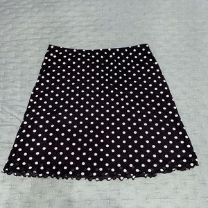 A polka dot black and white skirt